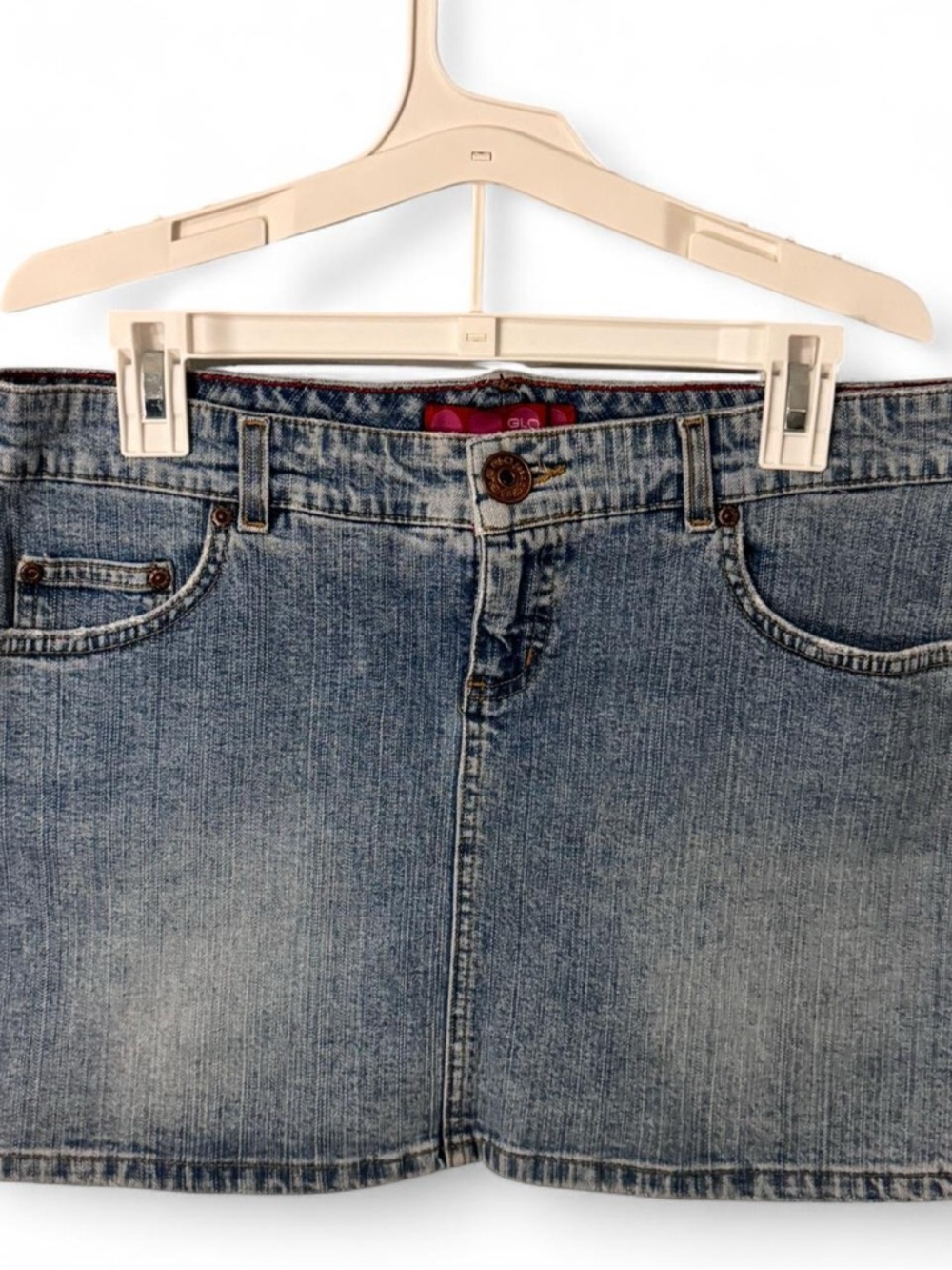 Denim Mini Skirt in Light Blue